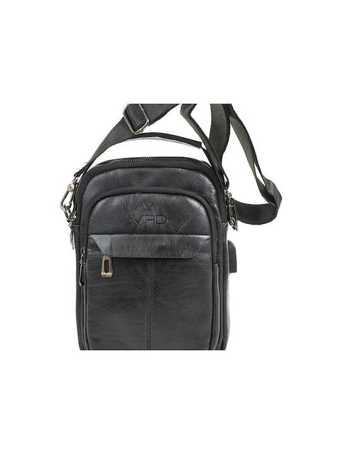 Verde Ανδρική Τσάντα Ώμου/Χιαστί 13-0098 Μαύρο